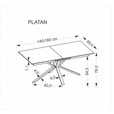 Izvelkams ēdamgalds PLATAN