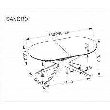Pagarināms koka galds SANDRO