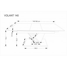 Izvelkams ēdamgalds VOLANT 140