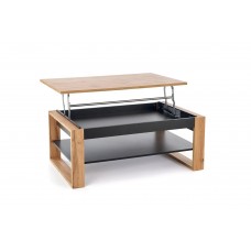 Regulējams žurnālgaldiņš BETTY, ozols craft/melns