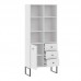 Grāmatu plaukts LINEA 1D3S, Balts
