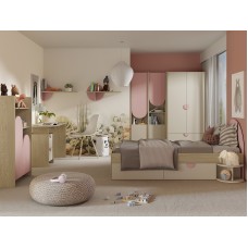 Gulta LEXI 13L/P, ozols cremona/rozā