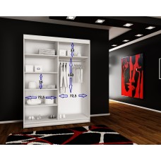 Skapis ar spoguli ARI 1 150, Ozols sonoma/Balts