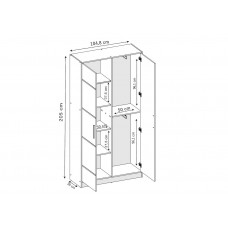 Skapis ROJ 105 II, ozols craft