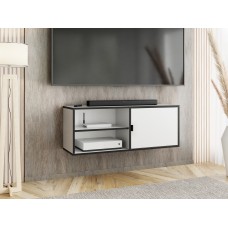 Atvērts TV galdiņš LUNO 2, Balts/Melns
