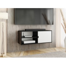 Atvērts TV galdiņš LUNO 2, Melns/Balts/Melns