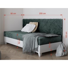 Gulta ar veļas kasti LAGOS II, Pelēks