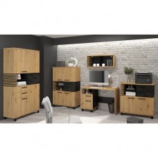 Mēbeļu komplekts LAMIR 2, Ozols artisan/Melns/Melns