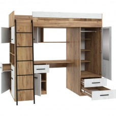 Divstāvu gulta LEVEL, kreisā puse, Craft zelts/Craft balts