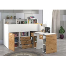 Divstāvu gulta NEO L/P labā puse, Balts/Ozols artisan