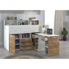 Divstāvu gulta NEO L/P labā puse, Craft balts/Craft zelts