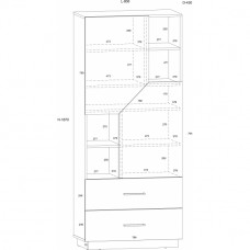 Augstais plaukts PAX 80 2D2S, Ozols/Balts/Lavanda